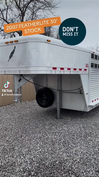 🤩2007 FEATHERLITE 30’ STOCK/NEW TIRES #farrelllivestocktrailers #flt #stocktrailer #cattletrailer | Farrell Livestock Trailers