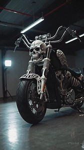 Not just a bike — it’s a beast in bone and chrome.💀🖤 #SkullBike #CustomChopper #DarkDesign #BoneMachine #GothicRide #MetalArt #DeathOnWheels #SkullAesthetic #MotorcycleArt #BadassBike #FullViewDesign #DarkMotorcycle #AIArtMotion #SoraAI #CinematicBike | All thing about Skull