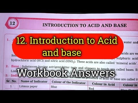 8th Std Science workbook chp 12. Introduction to Acid and base