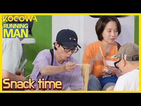 Let's pause for JI HYO, JAE SEOK, and HAHA's ramen mukbang l Running Man Ep 617 [ENG SUB]