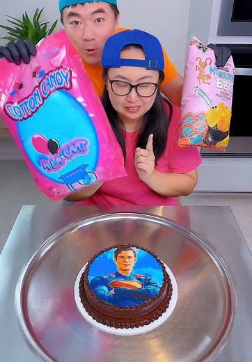 Superman 2025 Cake vs Cotton Candy Ice Cream Challenge