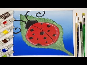 Daily challenge #1🐞How to Paint a LADYBUG | Acrylic Painting Beginners |