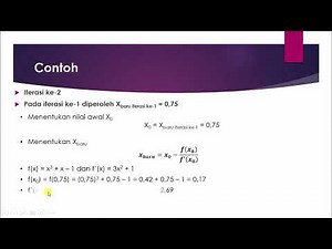 Example of Manual Calculation of Newton Raphson Method