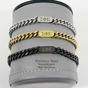 Sigma Phi Epsilon Signet Bracelet, Fraternity Signet Bracelet, Sigma Phi Epsilon Fraternity Gift, Sigep Bracelet, Fraternity Jewelry, ΣΦΕ - Etsy