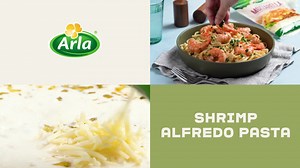 1M views · 34 reactions | Linguine covered in creamy white sauce, real cheese, and topped with seasoned seafood—this Shrimp Alfredo Pasta recipe will have you hooked at first bite! #LevelUpYourPasta #FeedYourGreatness | Arla | Facebook