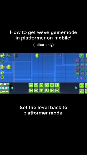 how to get wave gamemode in platformer (only works in editor) #geometrydash #gd
