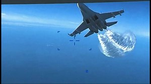 Pentagon footage shows moment Russian fighter jet intercepted US drone