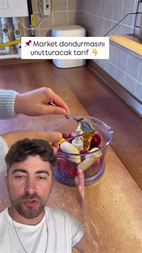 Çilek Muz Bal Sütle 3 Malzemeli Ev Yapımı Dondurma Tarifi