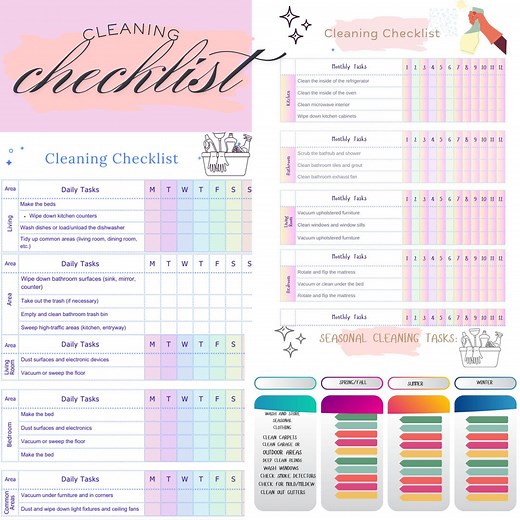 Printable Cleaning Schedule: Daily, Weekly, Monthly Planner (editable Download) - Etsy