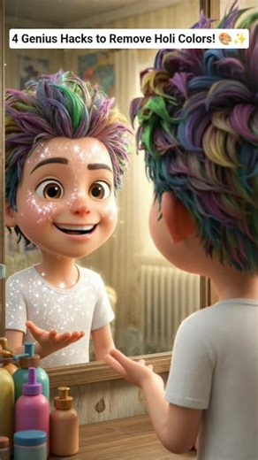 4 Genius Hacks to Remove Holi Colors! 🎨✨ #hacks #holi #shorts #viral #trending