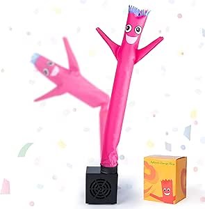 Mini Wacky Waving Inflatable Tube Guy, Desktop Mini Inflatable Tube Man with Blower Gag Prank Gift for Office Birthday Party-Rose