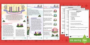 UKS2 Advent Wreath Differentiated Reading Comprehension Activity