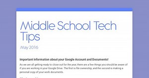 Middle School Tech Tips