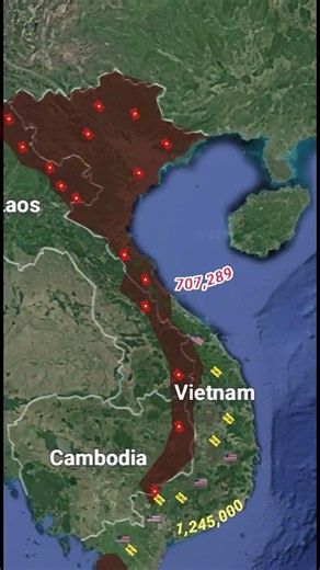 Reversed Vietnam War 1955-1975, animated map #history #mapping