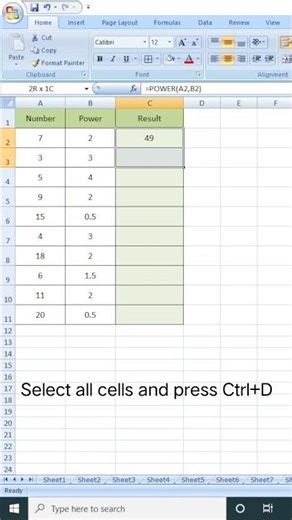 Excel POWER Formula | Square, Cube & Root in Seconds #excel #exceltips