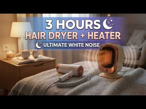 3 Hours Hair Dryer & Space Heater | White Noise for Deep Sleep & Focus