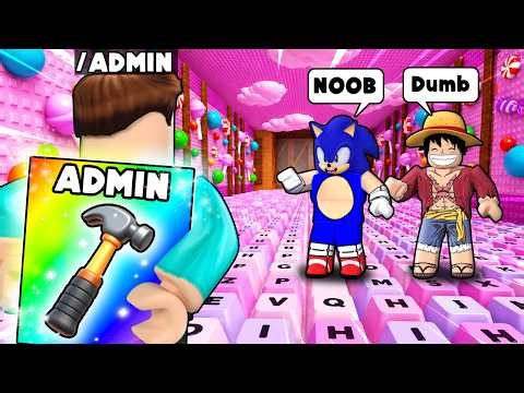 I USED ADMIN COMMANDS TO TROLL NOOBS IN ROBLOX ESCAPE THE KEYBOARD !!