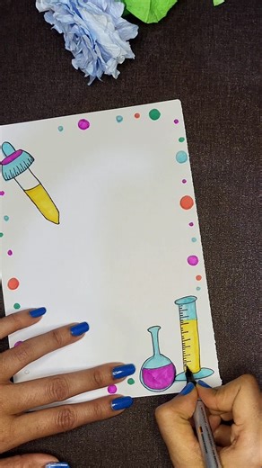 “Science Project Border Design | Easy & Beautiful Science Border for School Project”#shorts #science