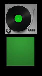 Download A smooth minimal animation of a vinyl record disc moving out of an album cover onto a record player. Vertical resolution. for free