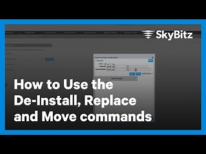 How to Use the De-Install, Replace and Move commands