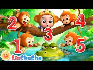 Five Little Monkeys Swinging in a Tree | EP270 | Toddler Songs & Preschool Learning | LiaChaCha