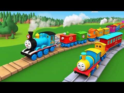 Five Little Toy Trains Chug | Funny and Exciting Kids Nursery Rhyme Animation