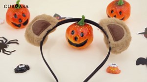 CURASA Brown Bear Ears Headband Animal Chipmunk Ears Teddy Bear Headband Costume