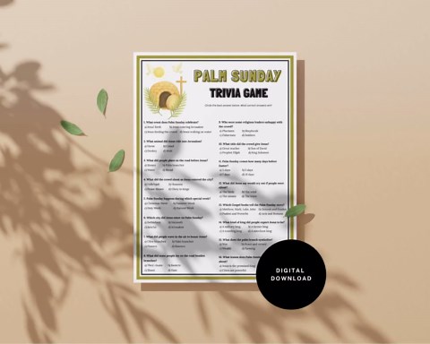 Palm Sunday Trivia Game Printable for Kids - Holy Week Games, Sunday School Quiz, Slow Activity, Entry Into Jerusalem Bible Lesson - Etsy