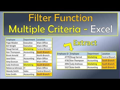 Filter Function Multiple Criteria in Excel