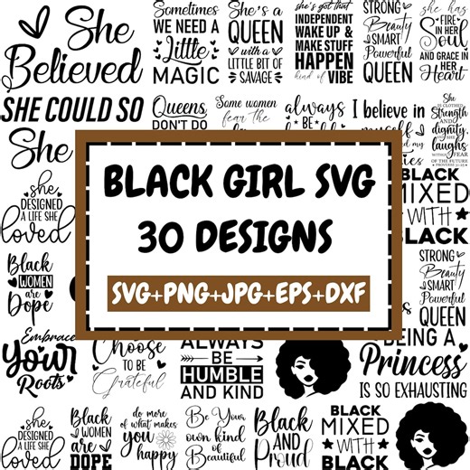 Black Girl Magic Svg Bundle, Black Woman Svg, Boss Lady Svg, Black Lives Matter, Afro Lady Woman, Svg Files for Cricut, Cut File Silhouette - Etsy