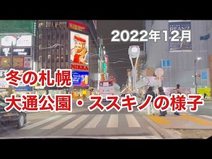 【札幌冬】冬の札幌市内 大通やススキノ 12月5日の風景 Winter in Sapporo City Odori and Susukino Scenery on December 5th