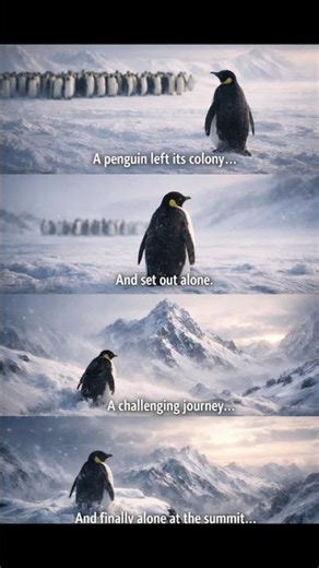 A Penguin Who Chose to Walk Alone 🐧❄️ #shorts #motivation #penguin