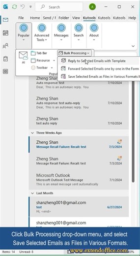 Save emails as pdf files in Outlook