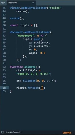 Ripple field cursor animation | HTML, CSS & JS