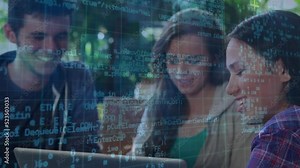 Animation of data processing over animation mathematical in dentist students using animation Stock Video