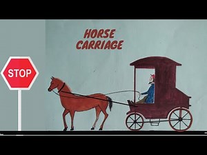 How To Draw A Horse Carriage | Horse Transport | घोड़ागाड़ी