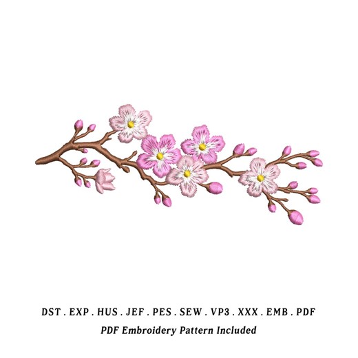 Cherry Blossom Branch Embroidery Designs – Sakura Floral EMB | Instant Download - Etsy