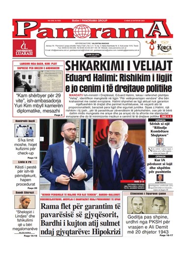 Lexoni faqen e parë të gazetës “Panorama” dhe “Panorama Sport”