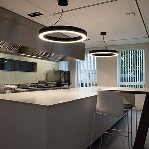 [Hot Item] New Design Office LED Pendant Circle Lamp Aluminum Curved Profile Suspended Ceiling Light