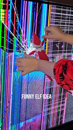 Michelle - Crafty Morning ❤ on Instagram: "Funny broken tv prank with elf on the shelf!! #elfmischief #elfonashelfideas #elfontheshelf #elfontheshelfshenanigans"