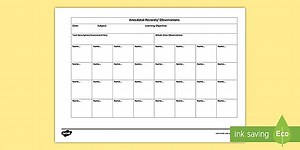 Editable Anecdotal Record Assessment Sheet