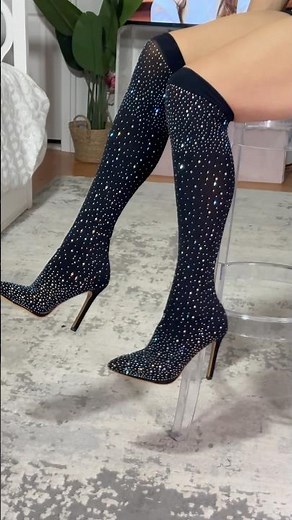 would you wear these sparkly boots?🤩🖤
