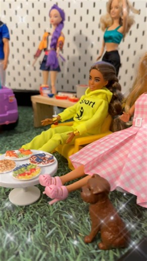 🏈 Watching the Super Bowl Barbie style with a fun tailgate setup! ⭐️ We found this teeny tinies watch party foods set at Five Below!! It was perfect for tonight's game! Keeping it all contained in our small black tray & grass insert from Learning Through PLAYtrays made it even easier to play! 🔗 in bio #barbie #playtray #football #pretendplay #fivebelow | Little Play Co.