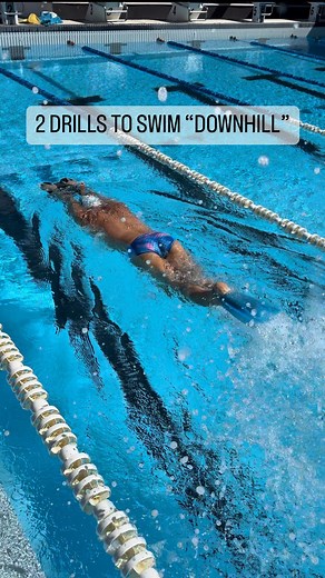 Hey swimmers here are 2 effective drills to appreciate the concept of swimming “downhill”. ⠀⠀⠀⠀⠀⠀⠀⠀⠀⠀⠀ ⠀⠀⠀⠀⠀⠀⠀⠀⠀⠀⠀ ⠀⠀⠀⠀⠀⠀⠀⠀⠀⠀⠀ ⠀⠀⠀⠀⠀⠀⠀⠀⠀⠀⠀ ⠀⠀⠀ 💥KICKING WITH PULL-KICK💥 ⠀⠀⠀⠀⠀⠀⠀⠀⠀⠀⠀ ⠀⠀⠀ Using a snorkel hold a pull-kick or pull-buoy with your hands. Stretch your arms and take a streamline position. As you begin to kick try to push the pull-kick underwater with your torso while keeping the arms stretched. The buoyancy of the pull-kick will make this difficult which is necessary for developing a fe