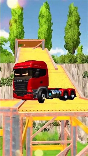Colorful Transport Scania & Dump Trucks in Action ULTIMATE Obstacle Crossing #shorts #transporttruck