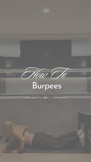 ✔️ Tip: Start standing tall. Drop into a squat, place your hands under your shoulders, and step or jump your feet back into a strong plank. Keep your core tight and hips level. Step or jump your feet back in, then explode up with a small jump and reach overhead. ✔️ Purpose: To build full body strength and power while elevating heart rate and improving conditioning. ✔️ Muscles: Quads, glutes, hamstrings, chest, shoulders, triceps, core. ✔️ Benefits: Improves cardiovascular fitness, builds total b