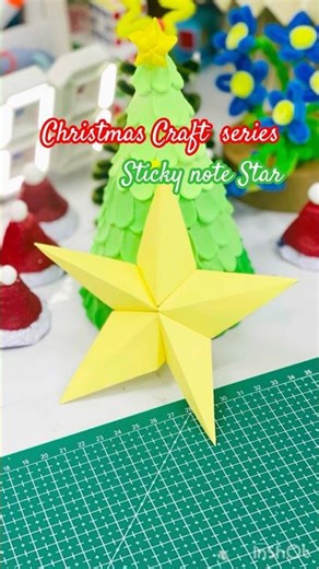 Sticky note വെച്ച് easy STAR ⭐️🥰 #star #sticky #stickynote #christmas #craft