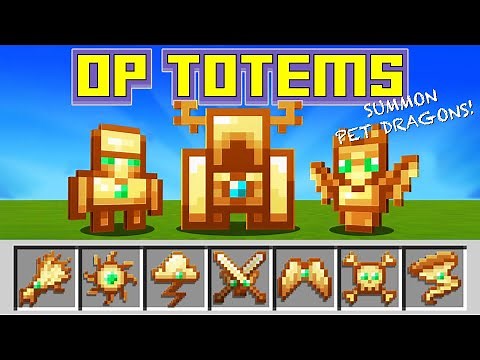 FLY & HACK Minecraft with OP TOTEMS! (Ride Dragons, Create Craters, and MORE!) | Bedrock DLC