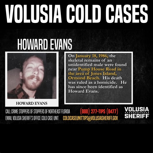 19K views · 58 reactions | Volusia Sheriff's Office continues to seek information and leads in our unresolved cases. Please reach out to us 386-254-1537 if you have any information about these cases. With your help, we can provide closure to the families impacted by these crimes.  (386) 254-1537  (888) 277- TIPS (8477)  coldcaseunittips@volusiasheriff.gov | Volusia Sheriff's Office | Facebook