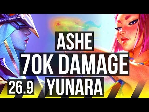 ASHE & Lulu vs YUNARA & Nami (ADC) | 70K damage | EUW Challenger | 26.9